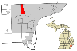Wayne County Michigan Incorporated and Unincorporated areas Redford highlighted